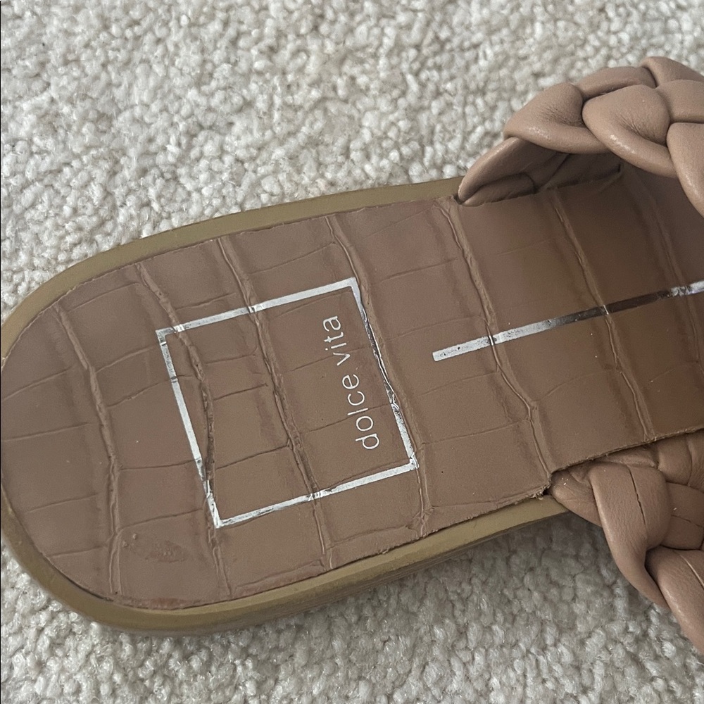 Dolce Vita Braided Double-Strap Square-Toe Sandals in Taupe - Picture 2 of 3